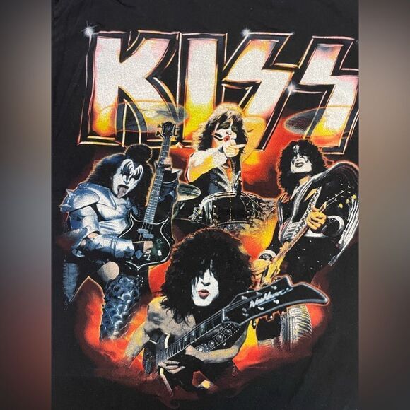 Kiss Graphic T-shirt Men Large Black Short Sleeve Music - Picture 2 of 6